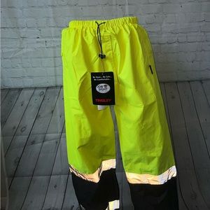 BRAND NWT Tingley Neon Yellow & Black Work Pants size M